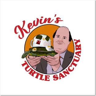 Kevin's Turtle Sanctuary (red text) Posters and Art